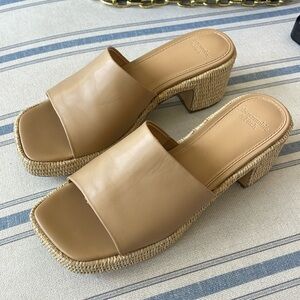 Nude Mule Platform Sandals